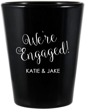 Custom Future Mrs. And Lucky Mr. Engagement Black Shot Glasses