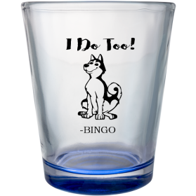 Custom Husky Illustration I Do Too Pet Wedding Clear Shot Glasses