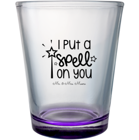 Custom I Put A Spell On You Fairytale Wedding Clear Shot Glasses