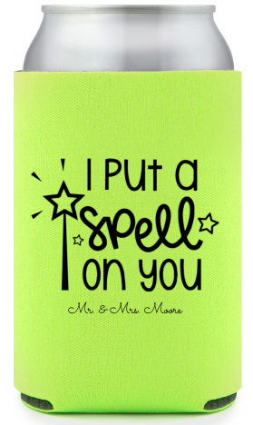 Custom I Put A Spell On You Fairytale Wedding Full Color Can Coolers