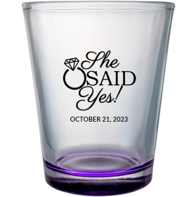 Custom Initials She Said Yes Engagement Clear Shot Glasses