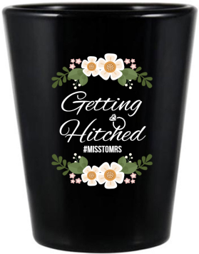 Customized Getting Hitched Engagement Black Shot Glasses