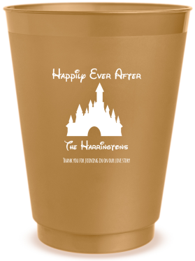 Customized Happily Ever After Fairytale Castle Wedding Frosted Stadium Cups