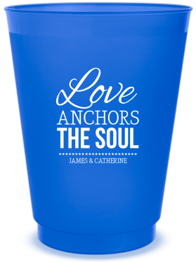 Customized Love Anchors The Soul Beach Wedding Frosted Stadium Cups