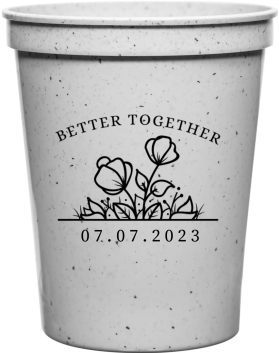 Personalized Better Together Floral Wedding Stadium Cups