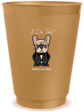 Personalized Bodyguard Pug Pet Wedding Frosted Stadium Cups