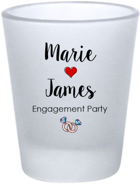 Personalized F*cking Finally Engagement Frosted Shot Glasses