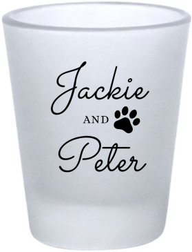 Personalized German Shepherd Cheers Pet Wedding Frosted Shot Glasses