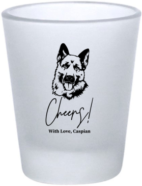 Personalized German Shepherd Cheers Pet Wedding Frosted Shot Glasses