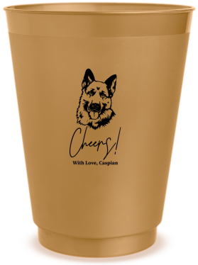 Personalized German Shepherd Cheers Pet Wedding Frosted Stadium Cups
