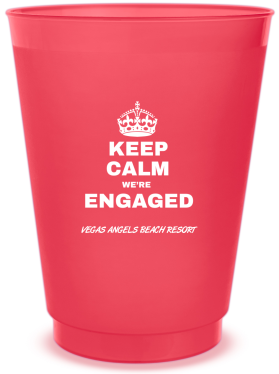 Personalized Keep Calm We’re Engaged Frosted Stadium Cups