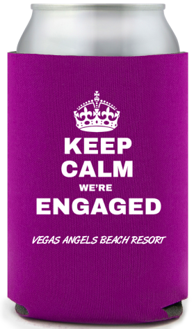 Personalized Keep Calm We’re Engaged Full Color Can Coolers