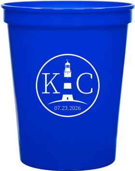Personalized Light Tower Nautical Beach Wedding Stadium Cups