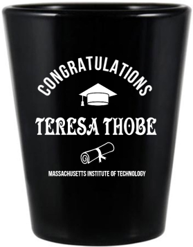 Personalized Senior Class Graduation Black Shot Glasses