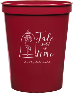 Personalized Tale As Old As Time Fairytale Wedding Stadium Cups