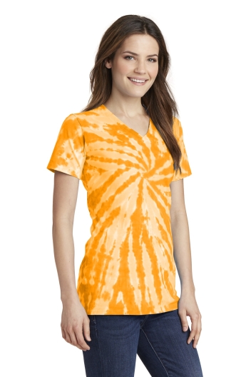 Port & Company Women's Tie-Dye V-Neck Tee.