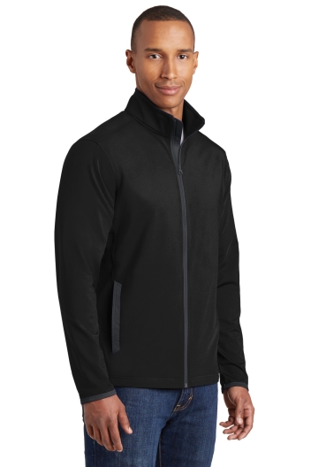 Sport-Tek Sport-Wick Stretch Contrast Full-Zip Jacket.