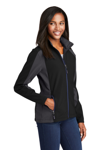 Sport-Tek Women's Colorblock Soft Shell Jacket.