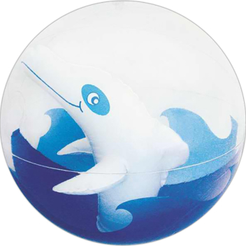 Transparent Beach Ball with Inflatable Dolphin