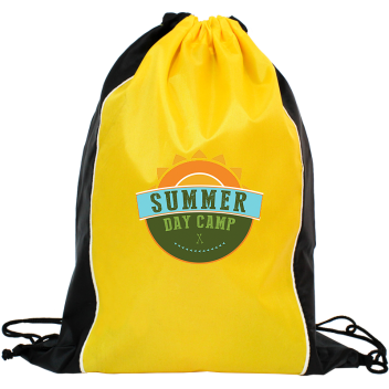 Two Tone Sided Drawstring Tote Bags