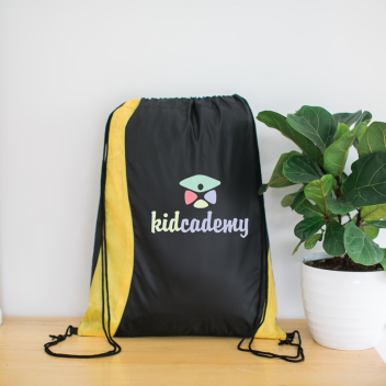 Two Tone Wavy Drawstring Tote Bags