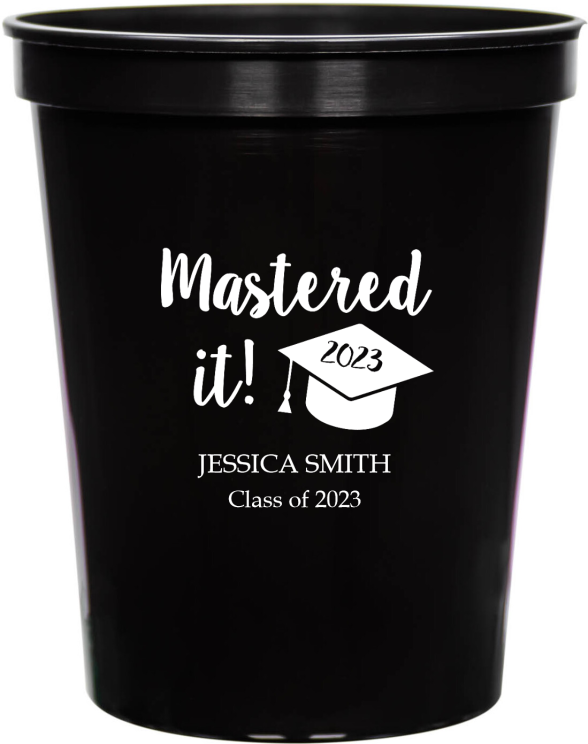 Personalized Mastered It Graduation Stadium Cups