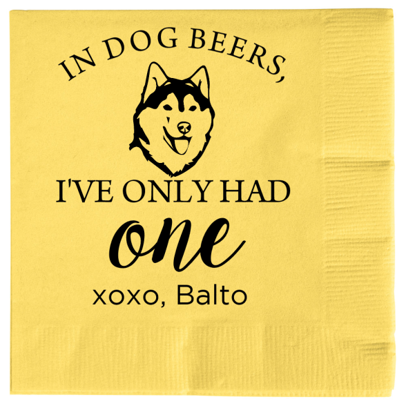 Customized Husky In Dog Beers Pet Wedding Premium Napkins
