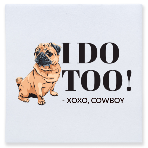 Customized Pug Adventure Begins Pet Wedding Premium Full Color Napkins