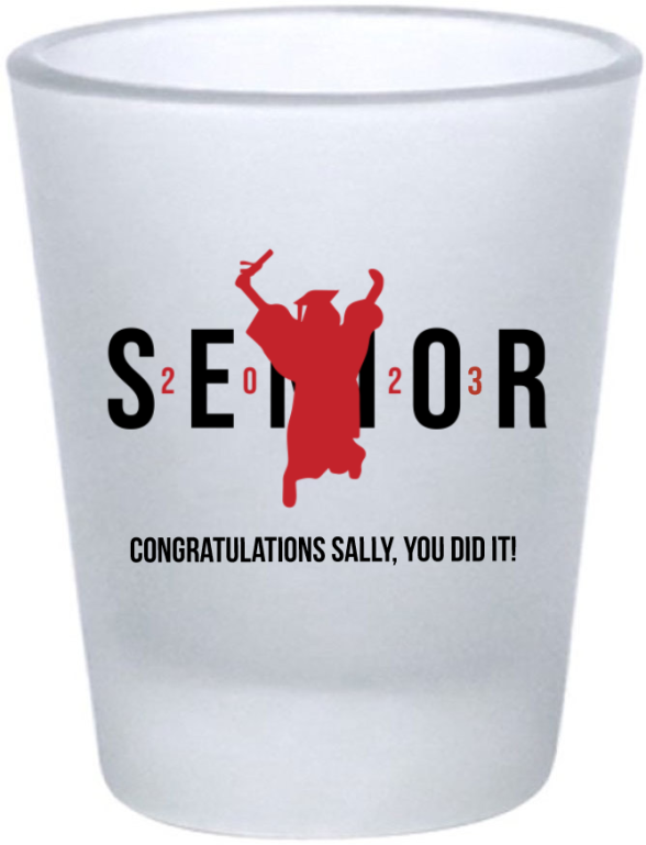 Customized Senior Graduation Frosted Shot Glasses