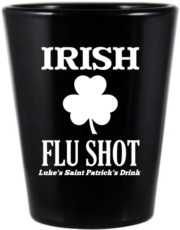Irish Flu Shot St. Patrick’s Black Shot Glass