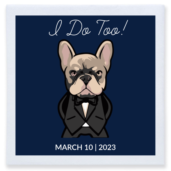 Personalized Bodyguard Pug Pet Wedding Premium Full Color Napkins