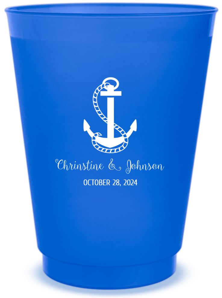 Custom High Or Low Tide By Your Side Beach Wedding Frosted Stadium Cups
