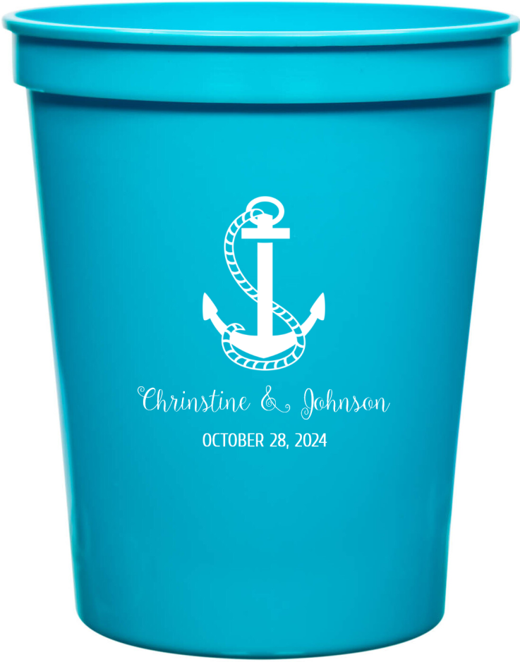 Custom High Or Low Tide By Your Side Beach Wedding Stadium Cups