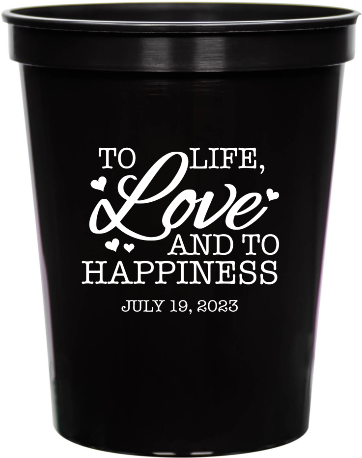 Custom Life Love And Happiness Carriage Fairytale Wedding Stadium Cups
