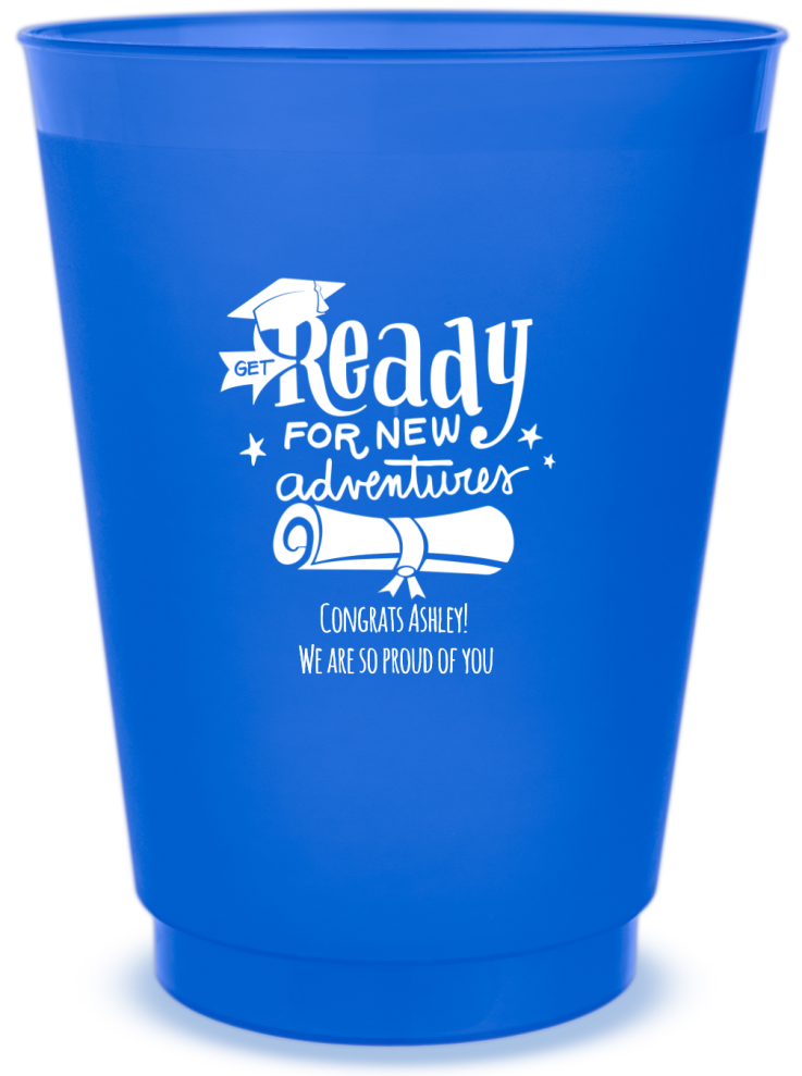 Custom Ready For New Adventures Graduation Frosted Stadium Cups