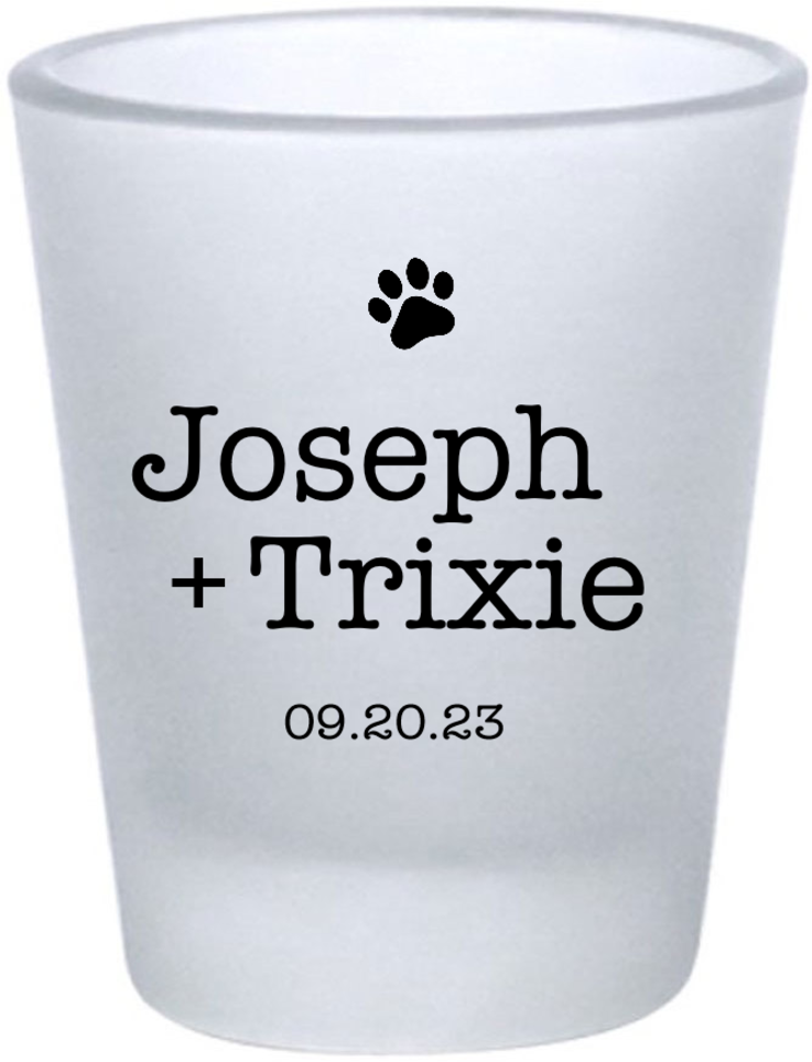 Customized Cat I Do Too Pet Wedding Frosted Shot Glasses
