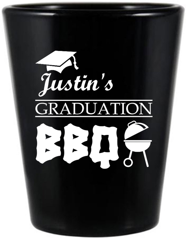 Customized Graduation BBQ Party Black Shot Glasses