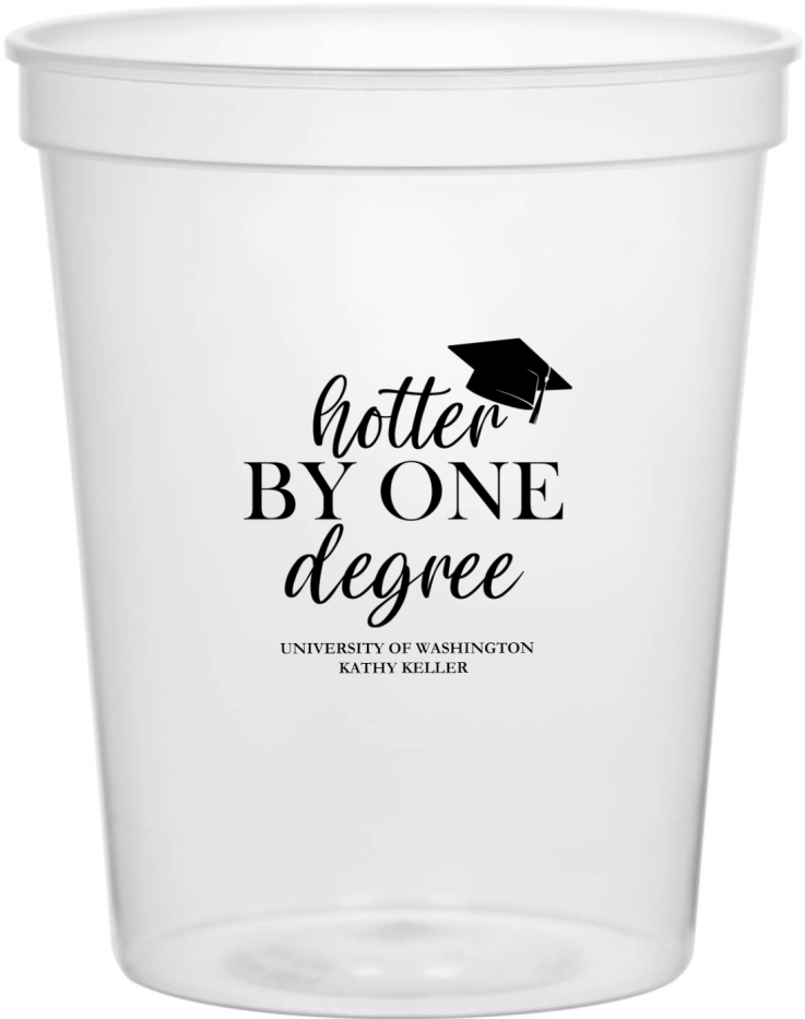 Customized Hotter By One Degree Graduation Stadium Cups