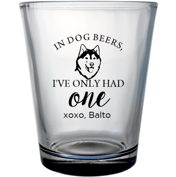 Customized Husky In Dog Beers Pet Wedding Clear Shot Glasses