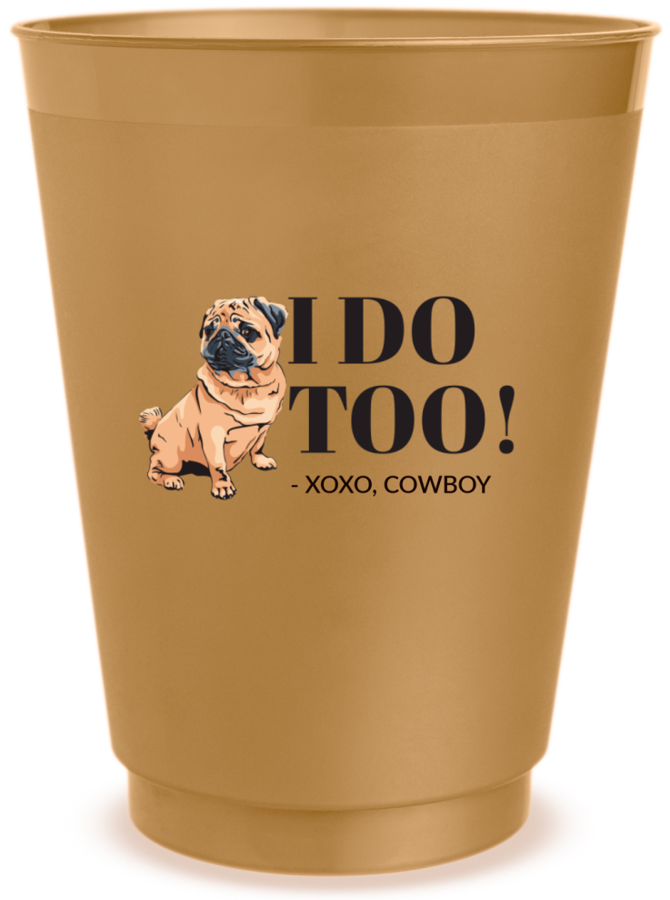 Customized Pug Adventure Begins Pet Wedding Frosted Stadium Cups