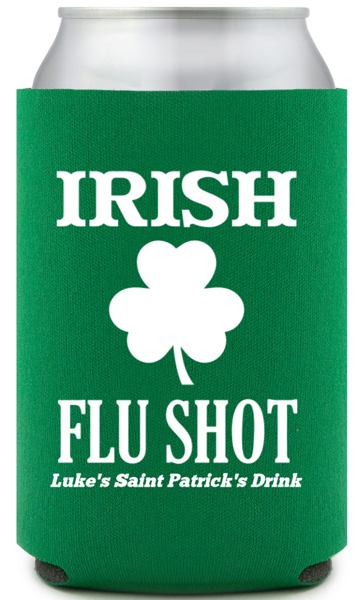 Irish Flu Shot St. Patrick&rsquo;s Full Color Can Coolers