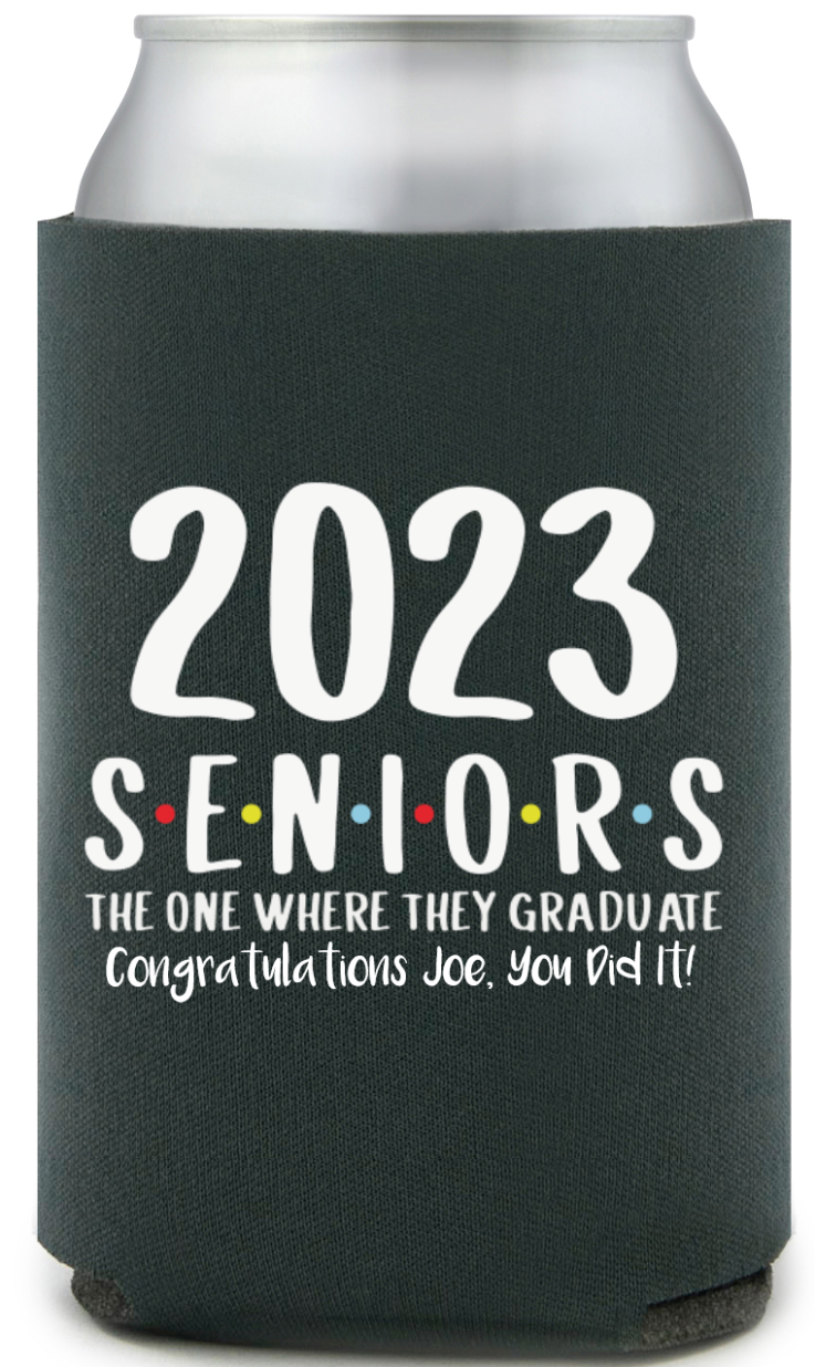 Personalized Friends Themed Graduation Full Color Can Coolers