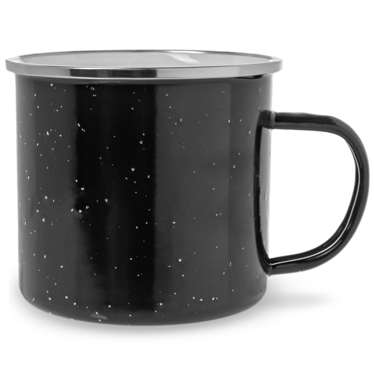 18 oz. Speckled Ceramic Camper Mug with Black Lip