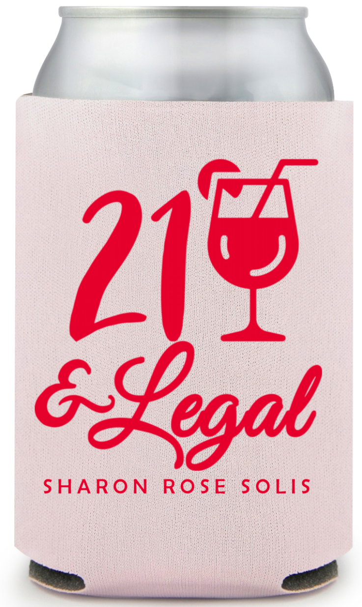 21 And Legal Birthday Full Color Can Coolers