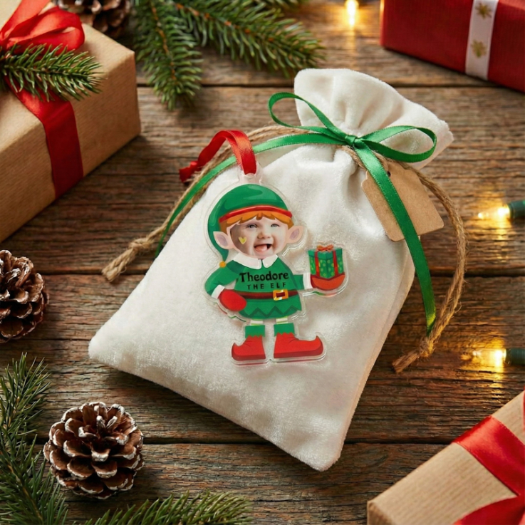 Personalized Elf Acrylic Christmas Ornaments - 