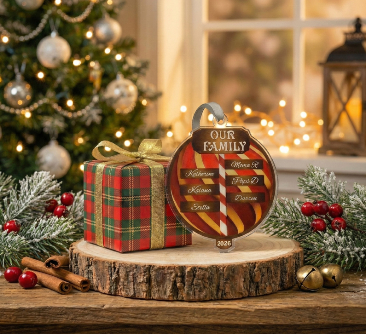 Personalized Family Name Ornaments - 