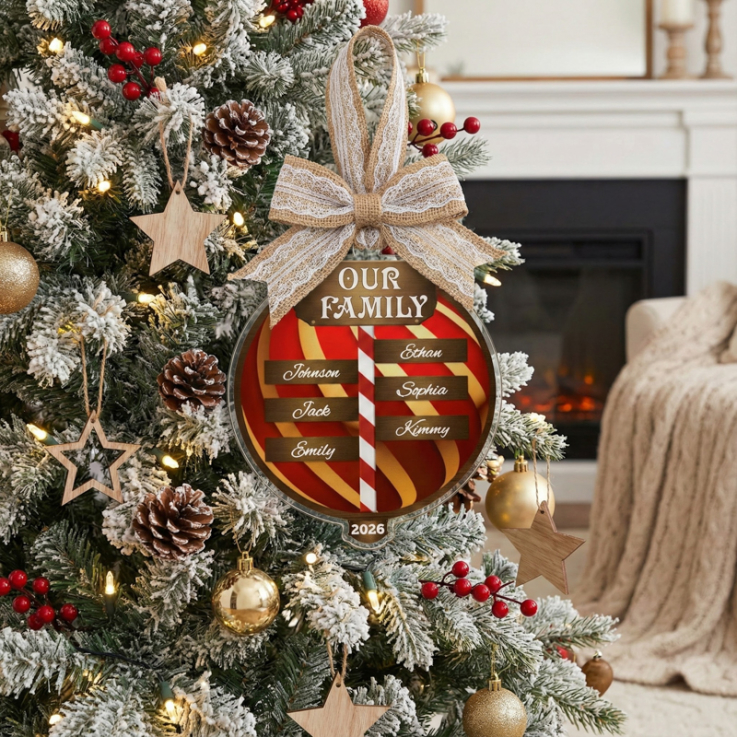 Personalized Family Name Ornaments - 