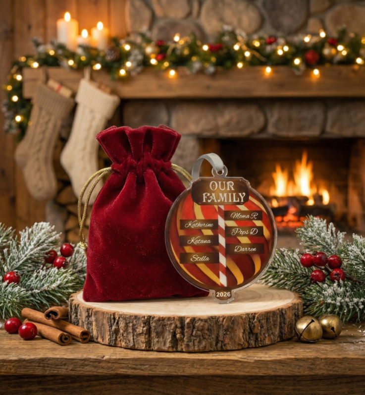 Personalized Family Name Ornaments - 