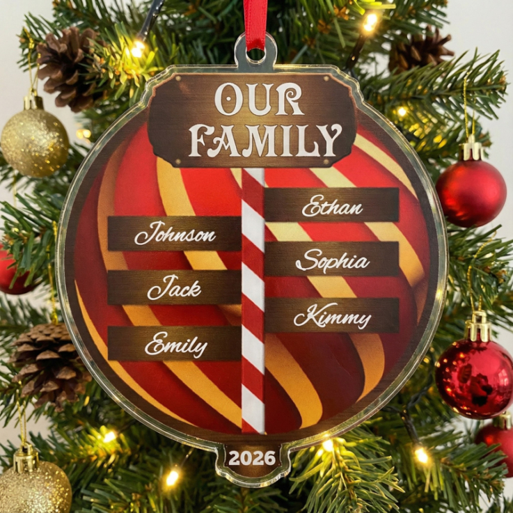 Personalized Family Name Ornaments - 