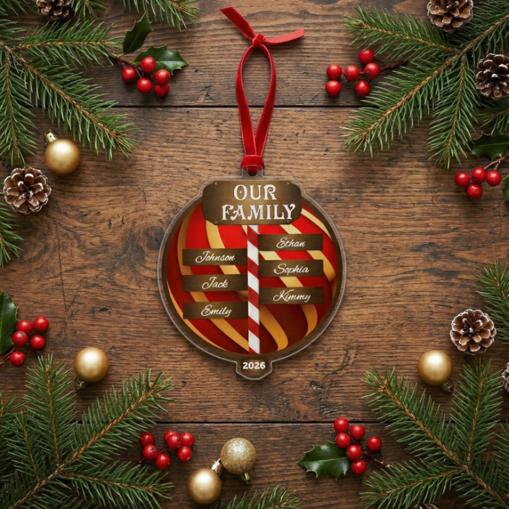 Personalized Family Name Ornaments - 